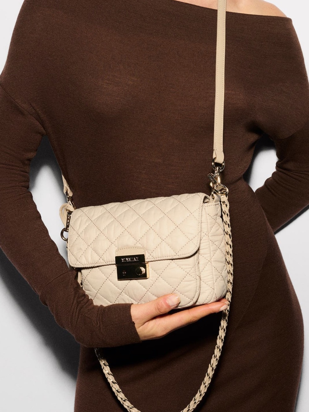 MZ Wallace Small Crosby Lock Quilted Nylon
Crossbody Bag